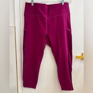 Fabletics Magenta Leggings with Pockets